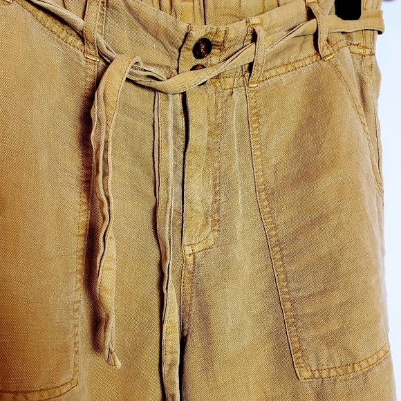 C&C California Women's Turmeric Yellow Linen Pants - Picture 5 of 5